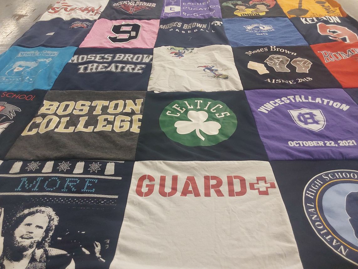 T-shirt quilt featuring boston college eagles, boston celtics by Michaela from RI