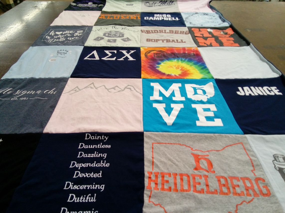 T-shirt quilt from heidelberg university by Katlyn from OH
