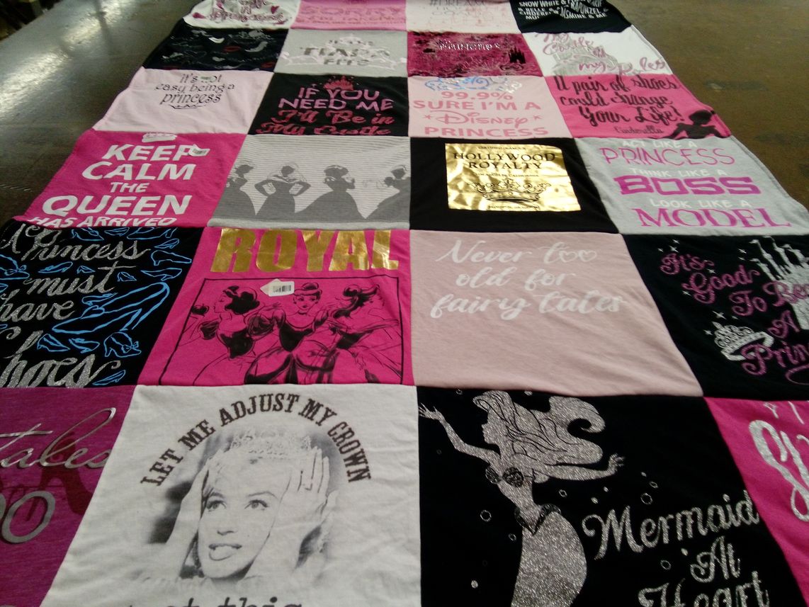 T-shirt quilt with disney, fashion themes by Mary from MN