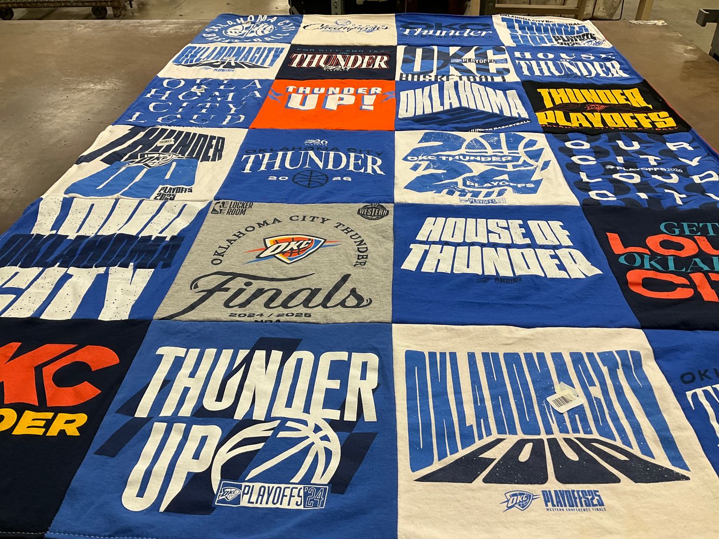 T-shirt quilt featuring oklahoma city thunder by opal from OK