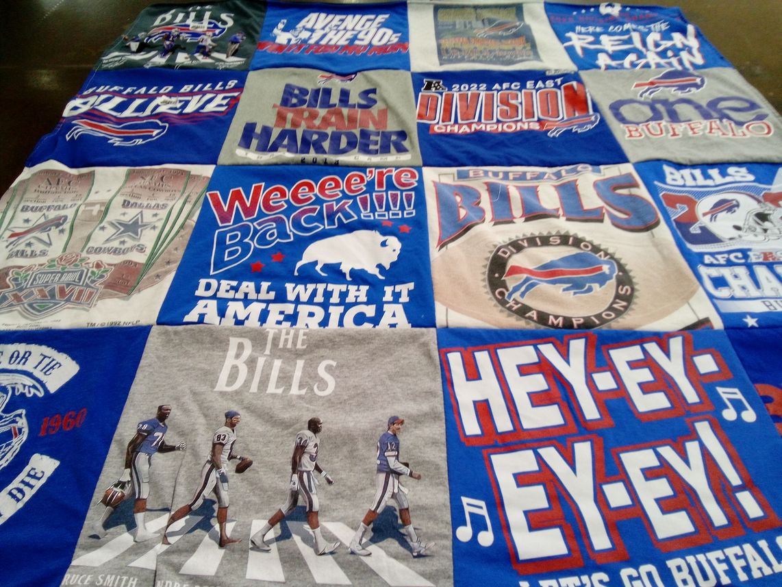 T-shirt quilt featuring buffalo bills by Sheila from TX