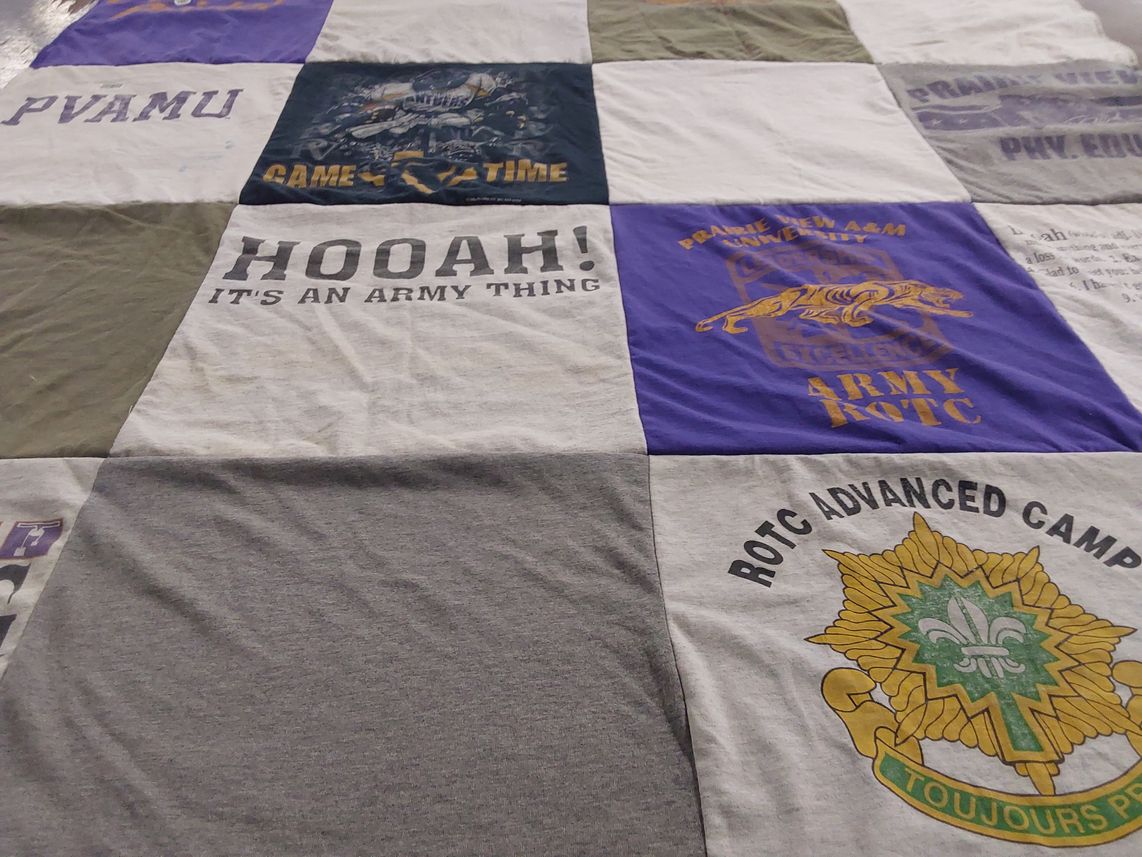 T-shirt quilt from prairie view a&m university by Jerry from TX