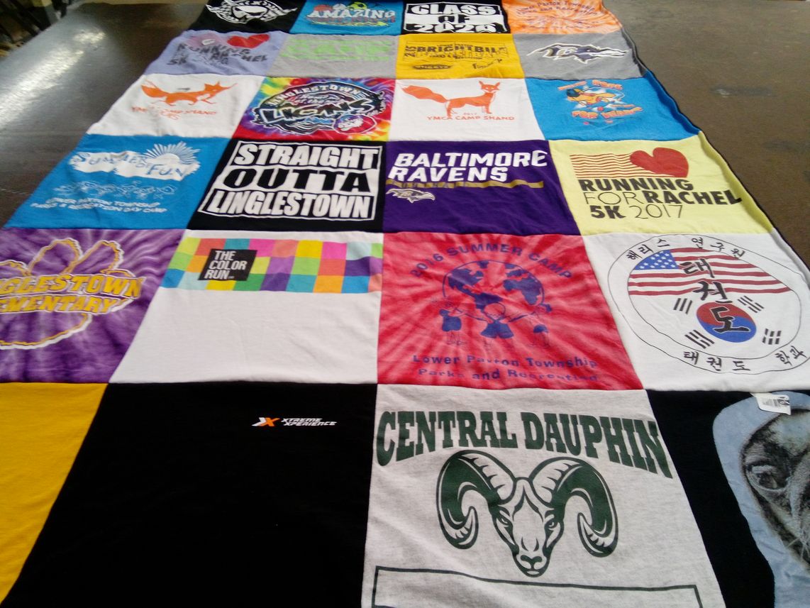 T-shirt quilt from central dauphin high school, linglestown elementary school by Teresa from PA
