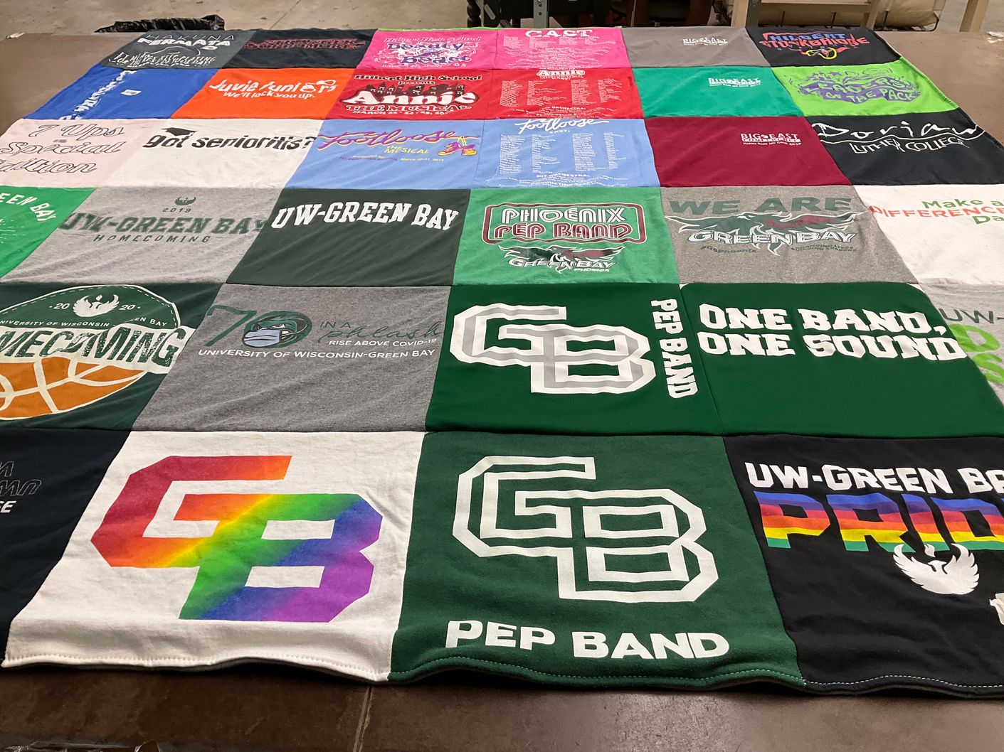 T-shirt quilt from university of wisconsin-green bay by Sydnee from WI