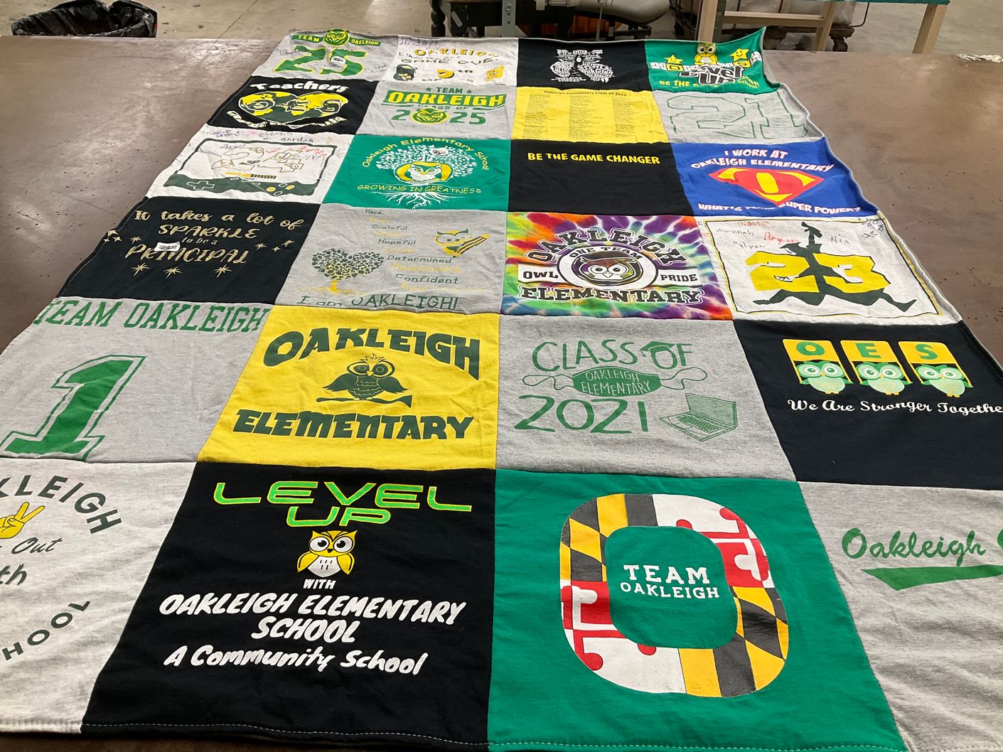 T-shirt quilt from oakleigh elementary school by Cynthia from MD