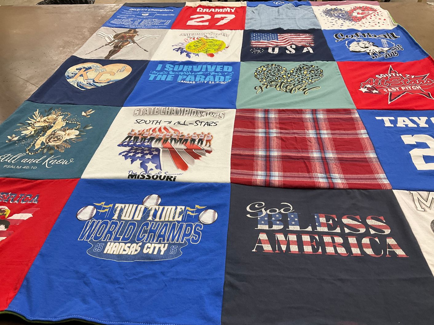 T-shirt quilt featuring kansas city royals by Laura from MO