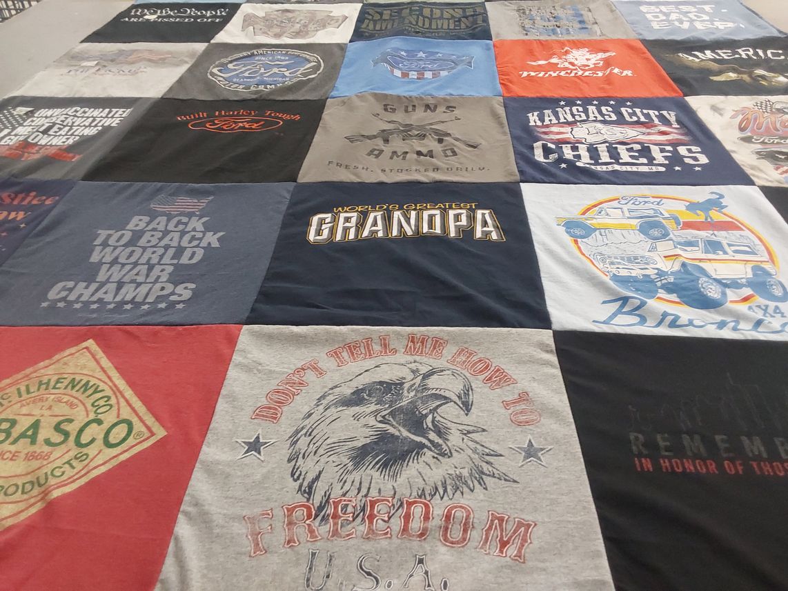 T-shirt quilt featuring kansas city chiefs by Jackie from MO