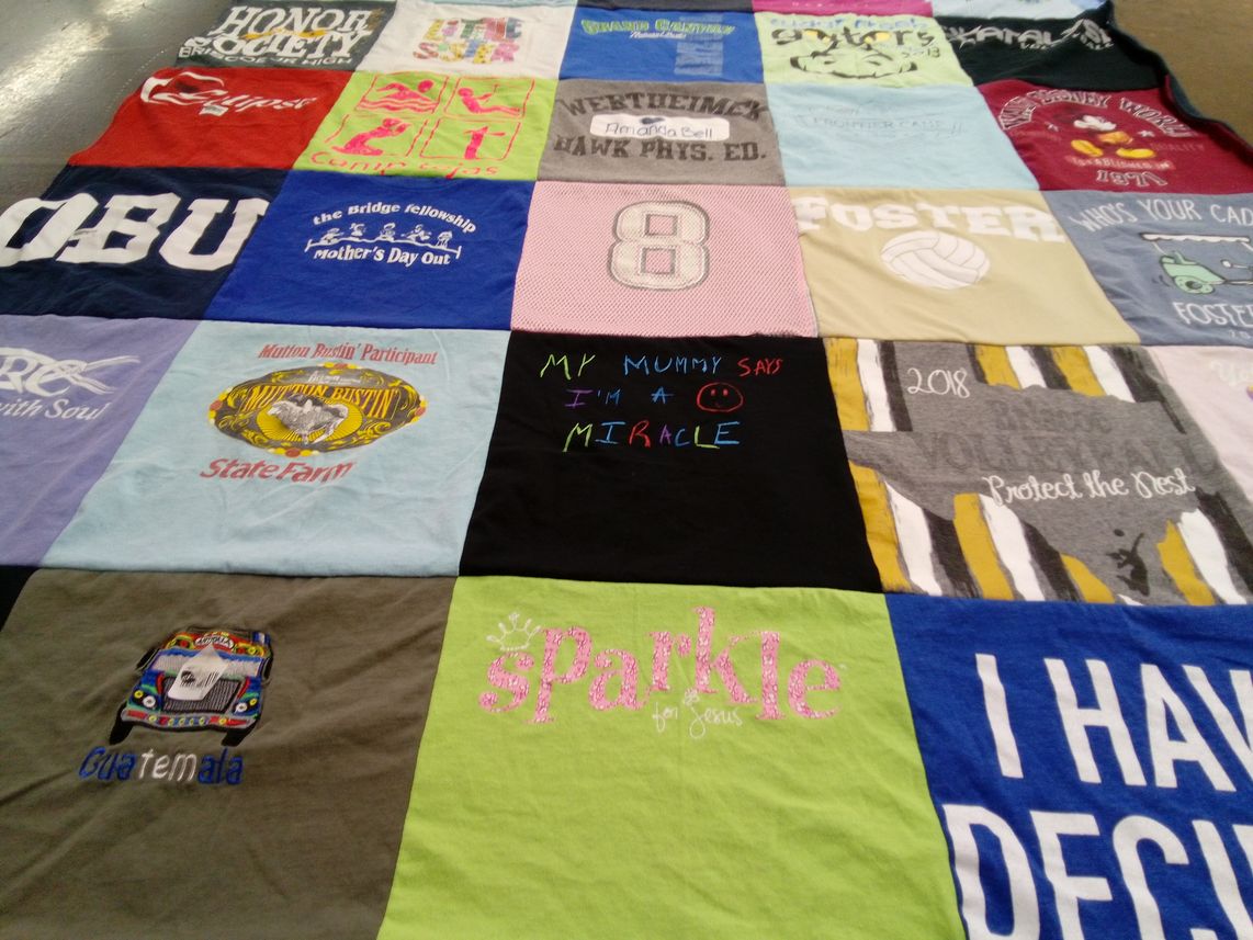 T-shirt quilt from oklahoma baptist university by Catherine from TX