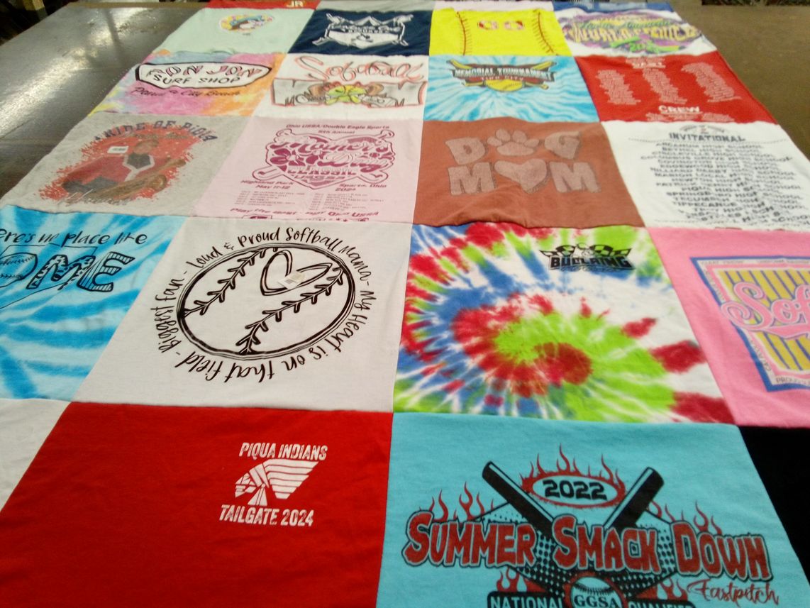 T-shirt quilt featuring piqua indians by Michelle from OH