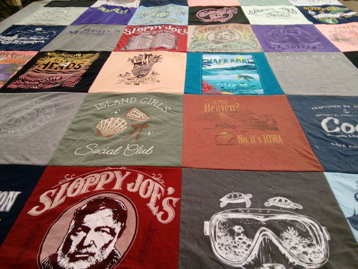 T-shirt quilt with beach, diving themes by Ashley from VA