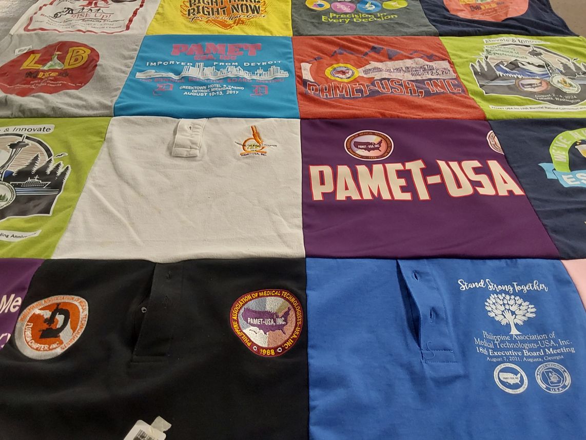 T-shirt quilt with medical technology, association events themes by rowena from CA