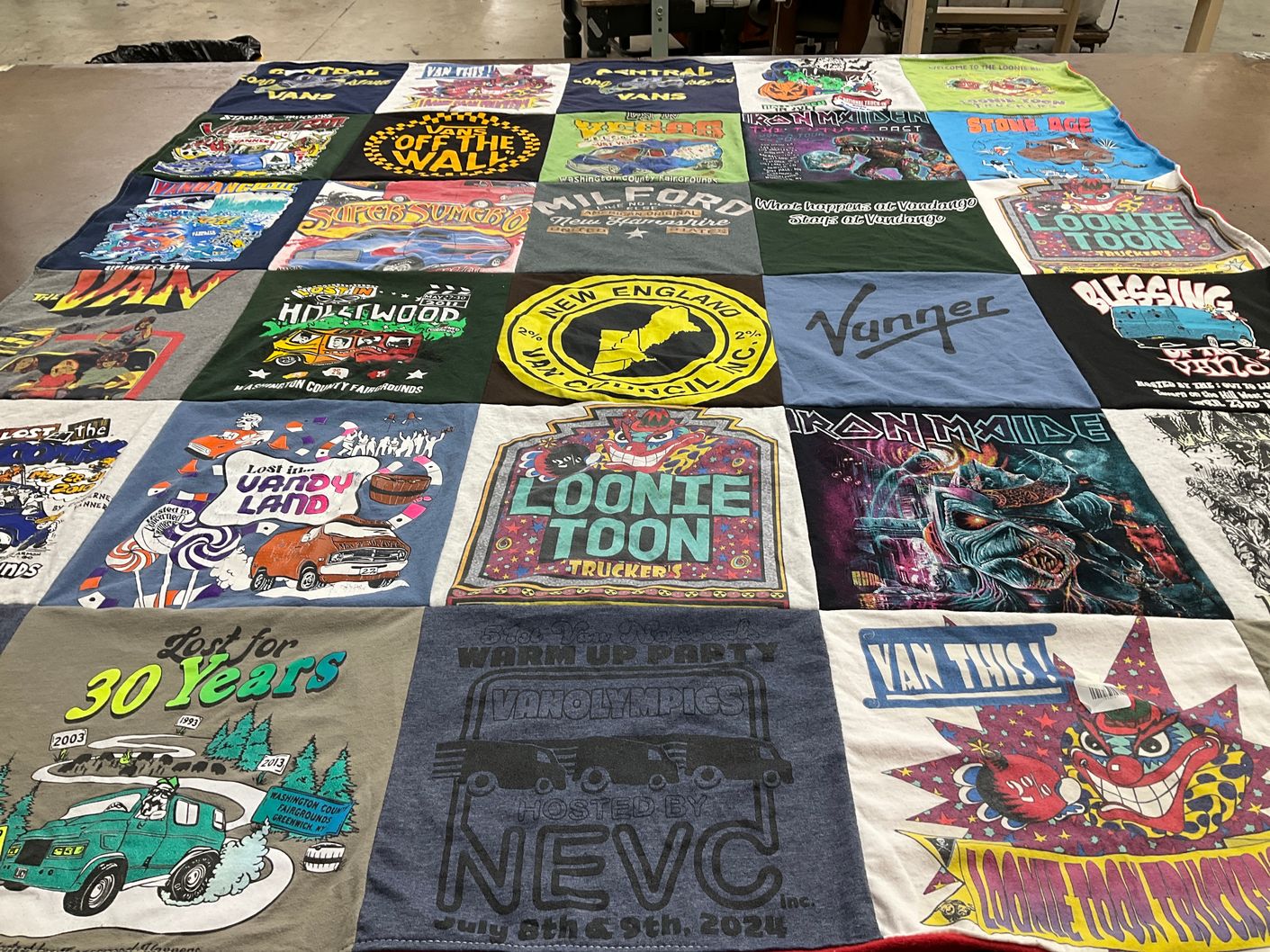 T-shirt quilt from new england college by Kevin from NH