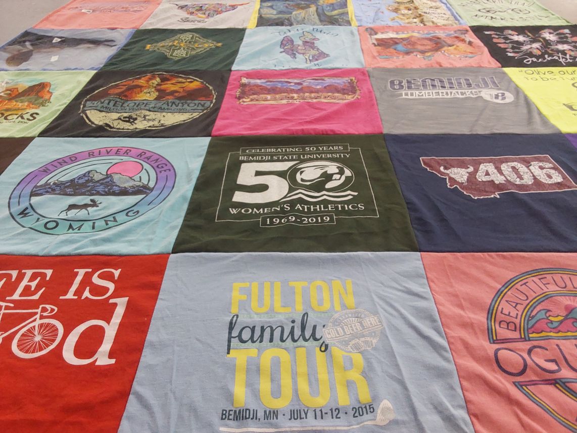 T-shirt quilt from bemidji state university by Jean from MN