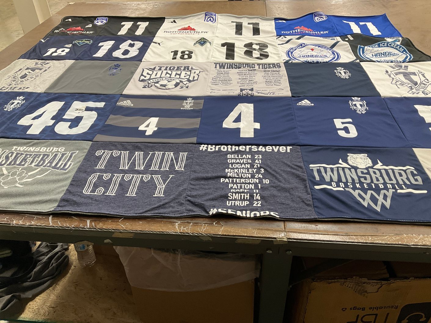 T-shirt quilt featuring twinsburg basketball, twinsburg soccer by Cari from OH
