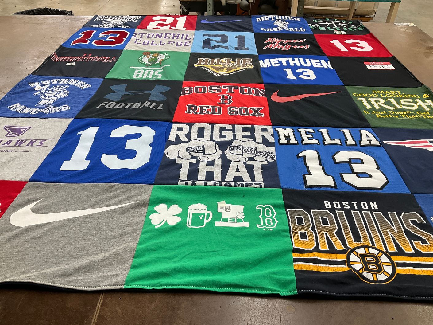 T-shirt quilt featuring methuen high school, boston red sox by Donna from NH