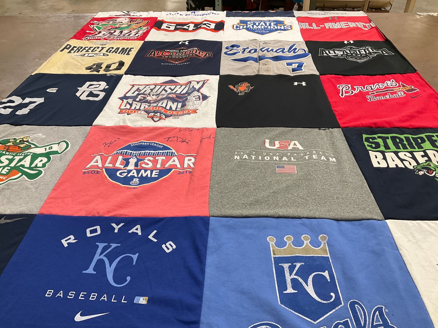 T-shirt quilt featuring kansas city royals baseball by Lisa from GA