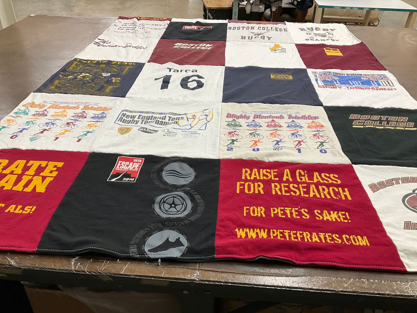 T-shirt quilt featuring boston college rugby by Mary from CT