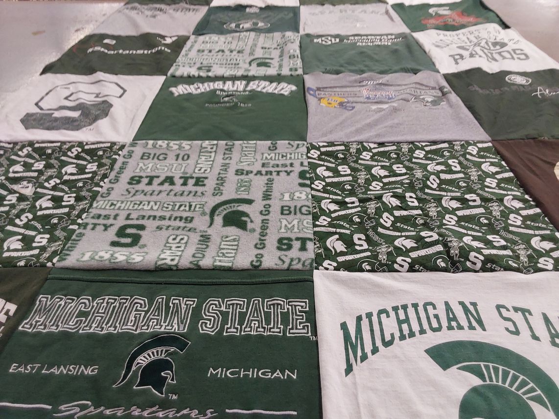 T-shirt quilt featuring michigan state spartans by Jim from FL