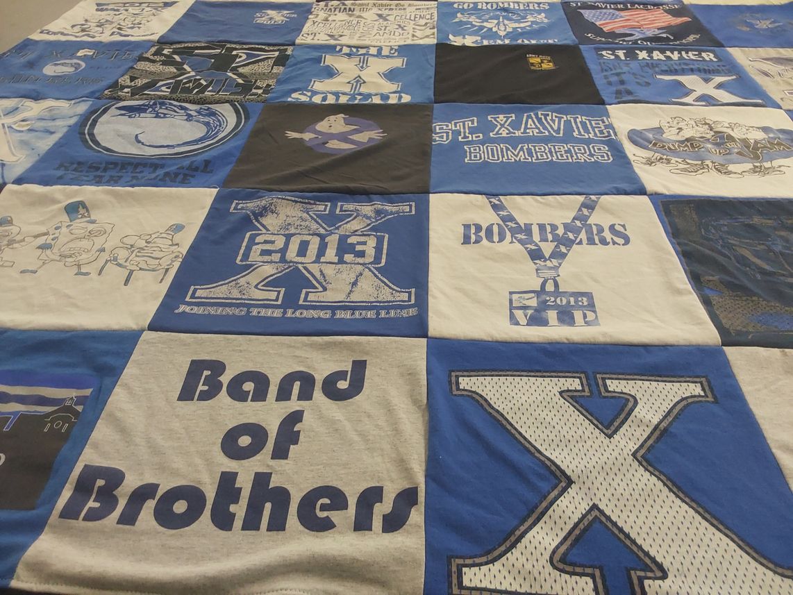 T-shirt quilt featuring st xavier bombers by Monica from OH