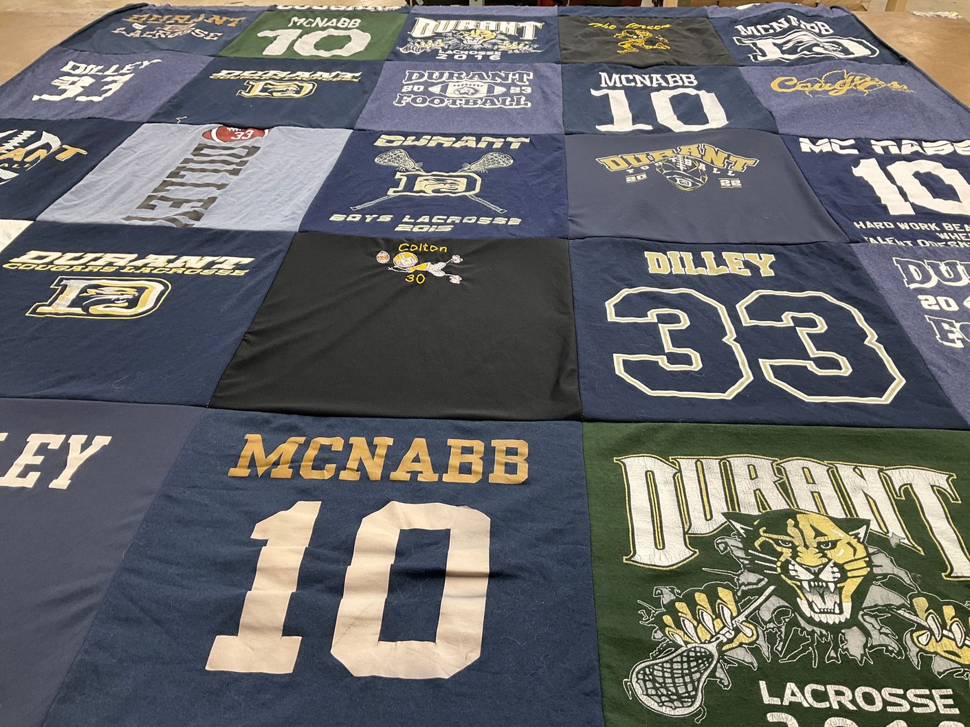 T-shirt quilt from durant high school by CHERIE from FL