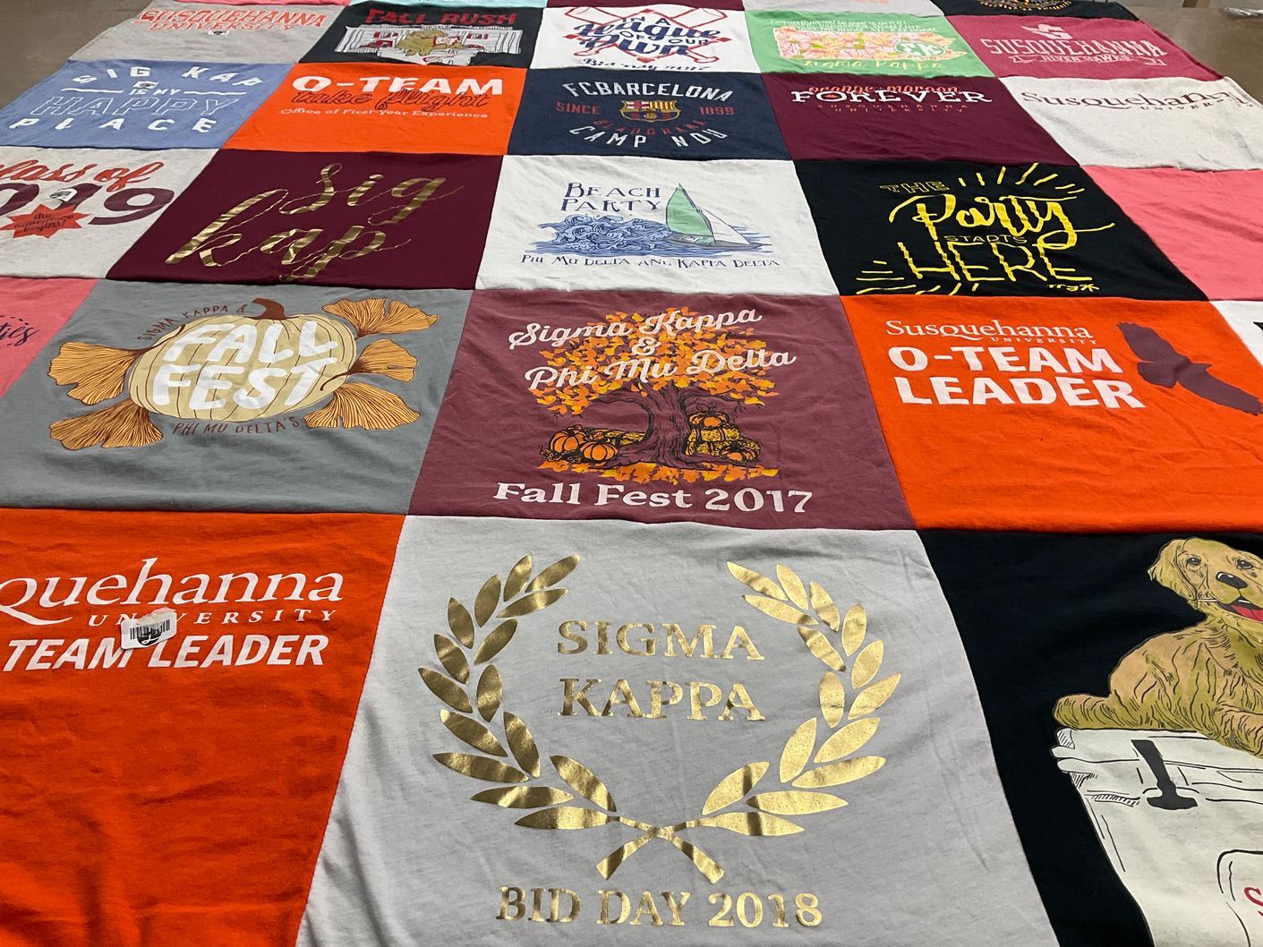 T-shirt quilt from susquehanna university by Alyssa from MD