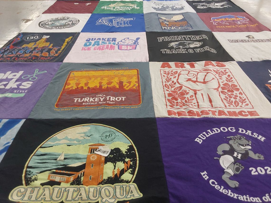 T-shirt quilt featuring bulldogs by Mary from NY