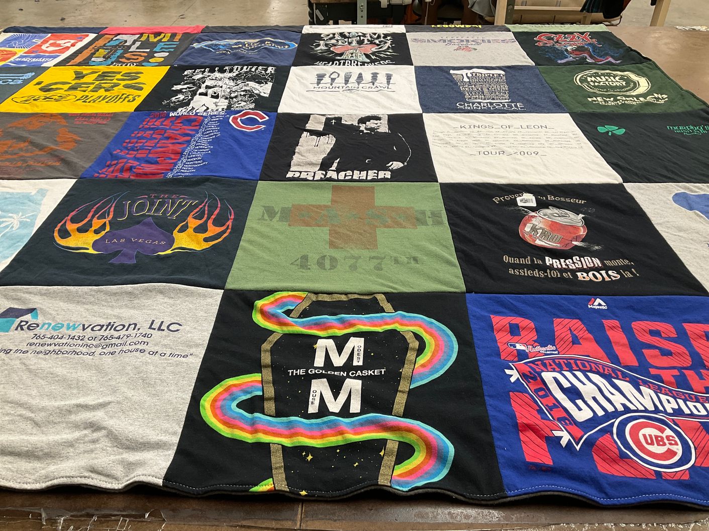 T-shirt quilt featuring chicago cubs by shawn from NC