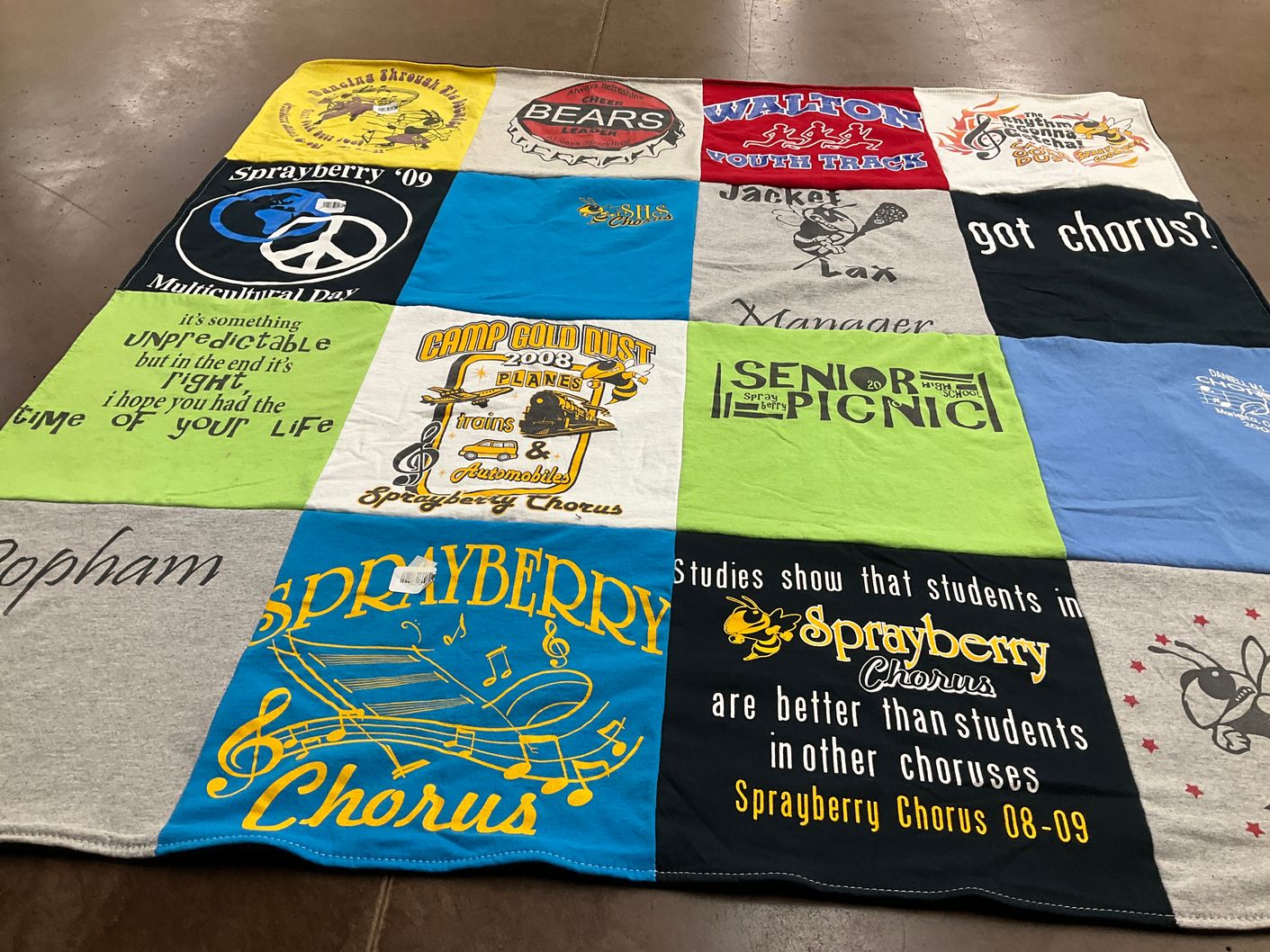 T-shirt quilt featuring walton youth track by Crystal from FL
