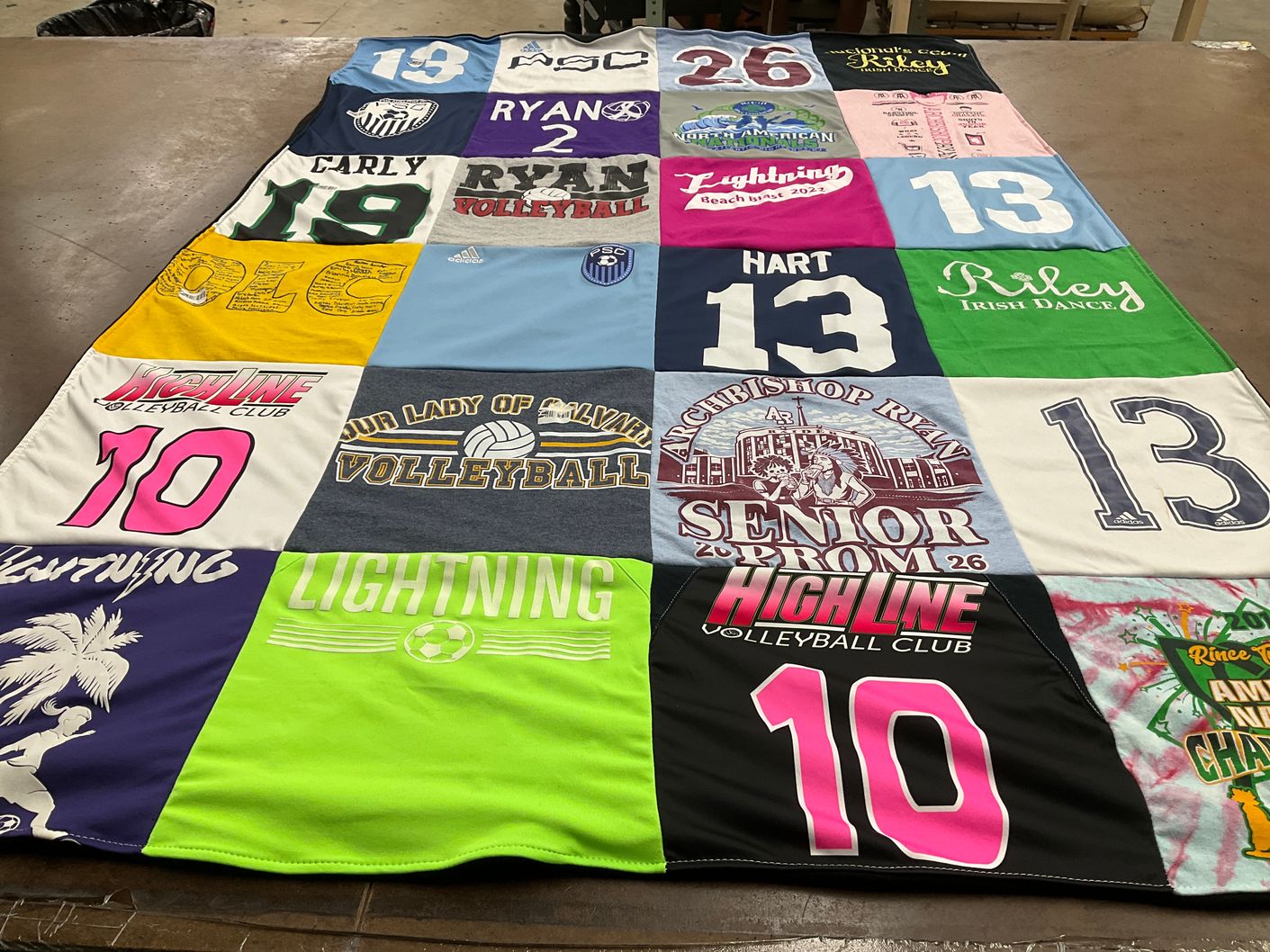 T-shirt quilt featuring highline volleyball club by Kristin from PA