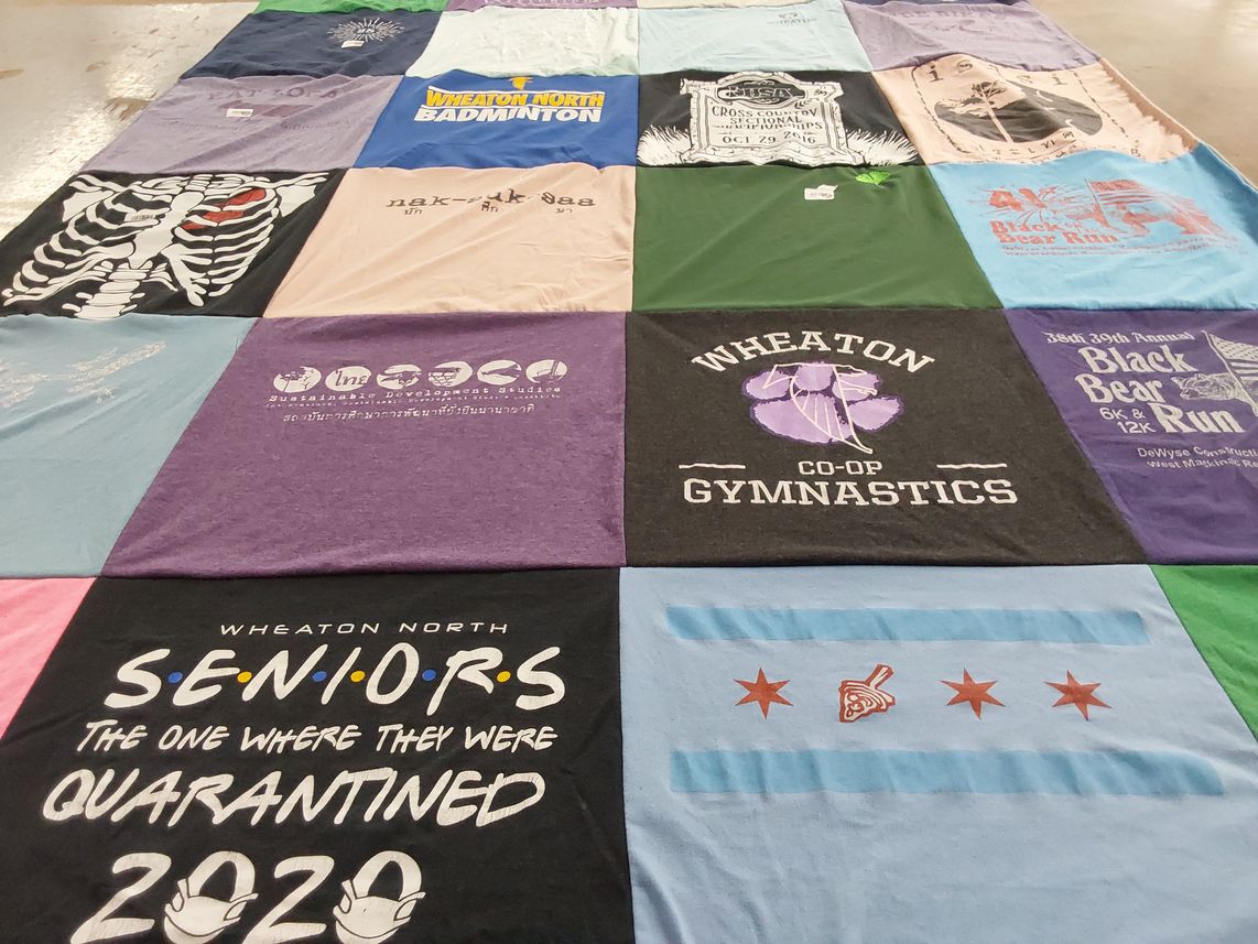 T-shirt quilt from wheaton north high school by Emma from IL