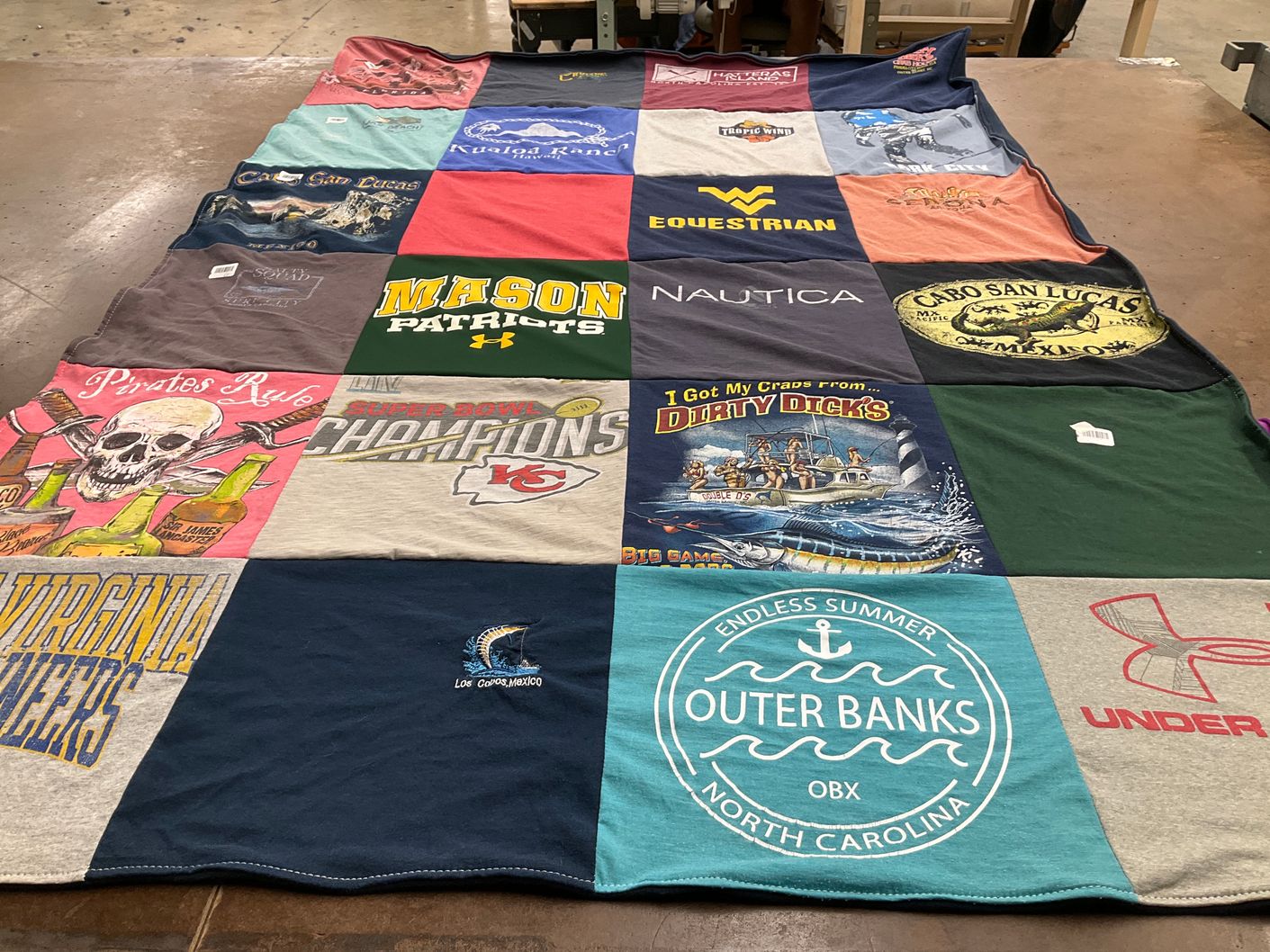 T-shirt quilt from george mason university, west virginia university by Patricia from VA
