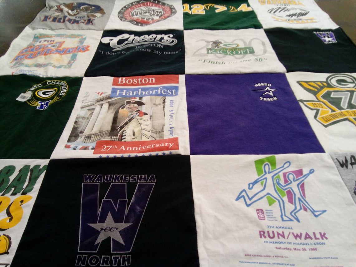 T-shirt quilt featuring green bay packers by Douglas from WI