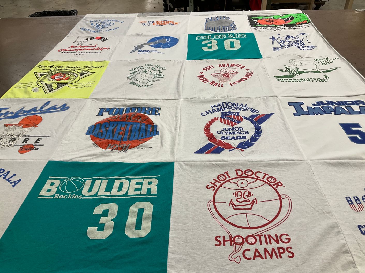 T-shirt quilt featuring junior impalas, boulder rockies by Elissa from CO
