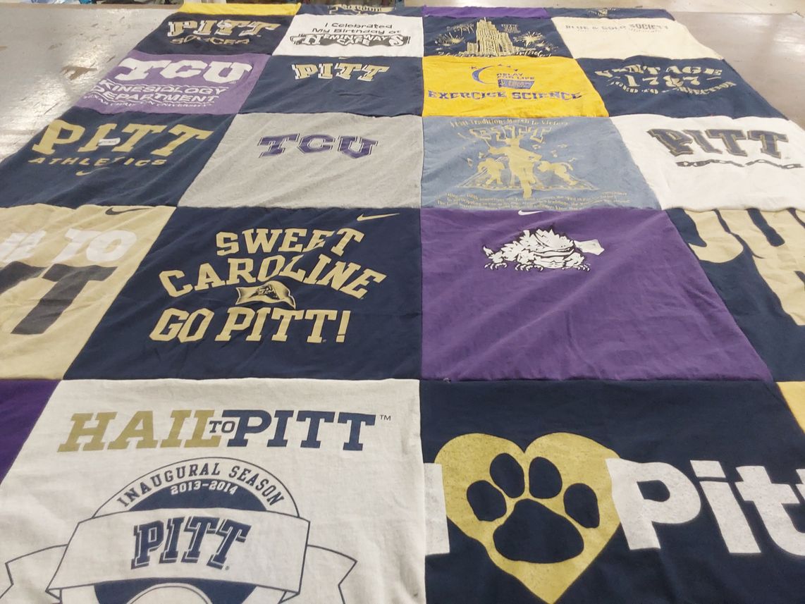 T-shirt quilt featuring pitt athletics by Tracy from IL