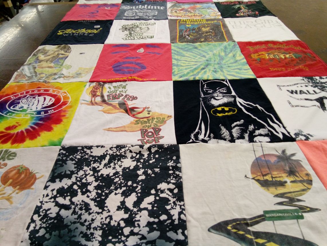 T-shirt quilt with music, beach themes by heather from OH