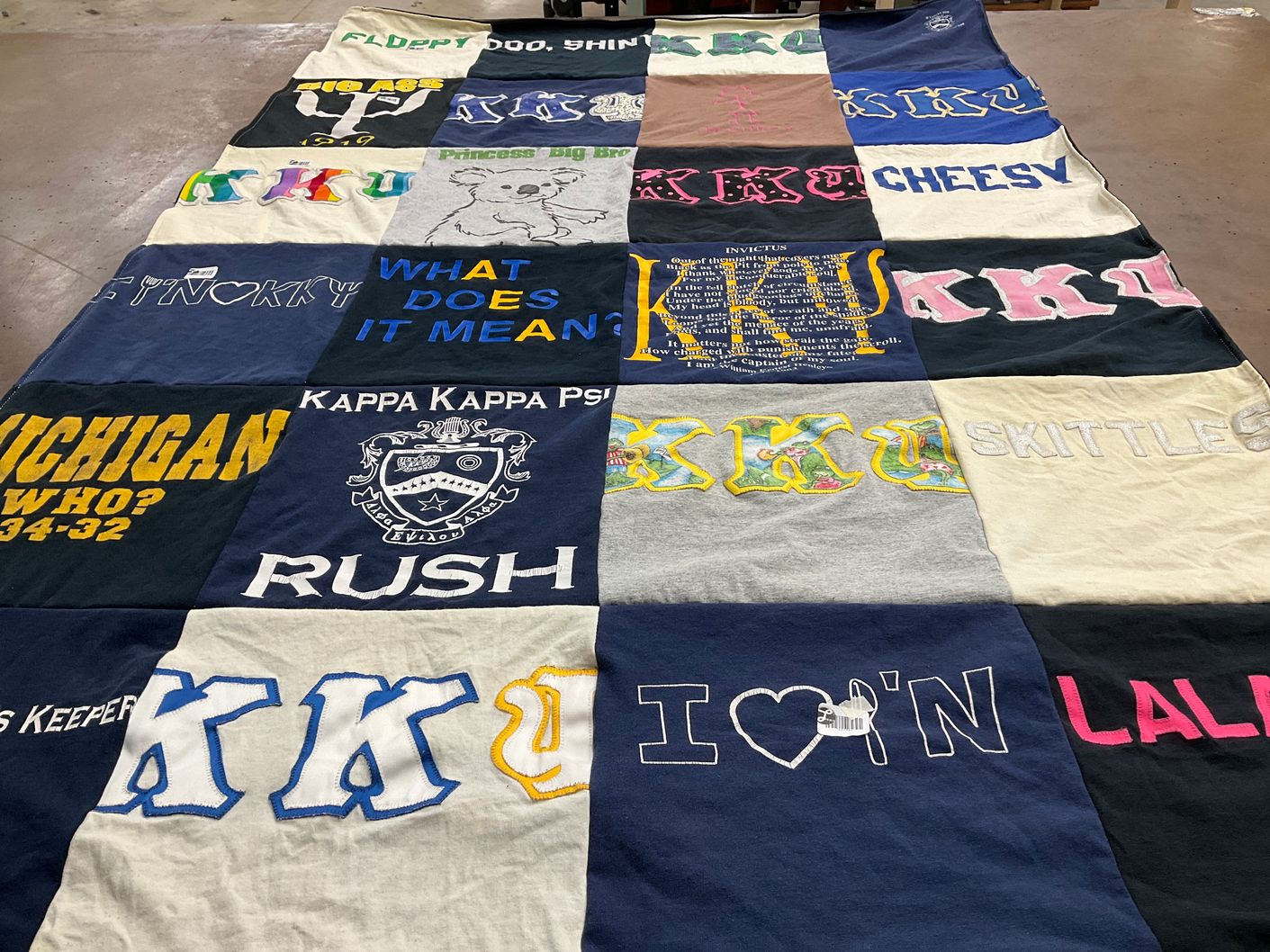 T-shirt quilt from michigan state university by Jennie from FL
