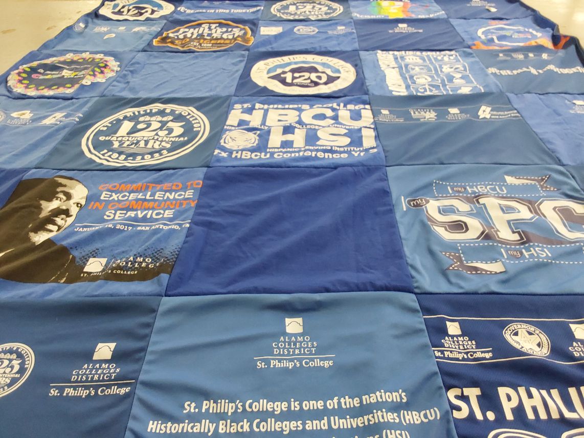T-shirt quilt from st. philip's college by Adena from TX
