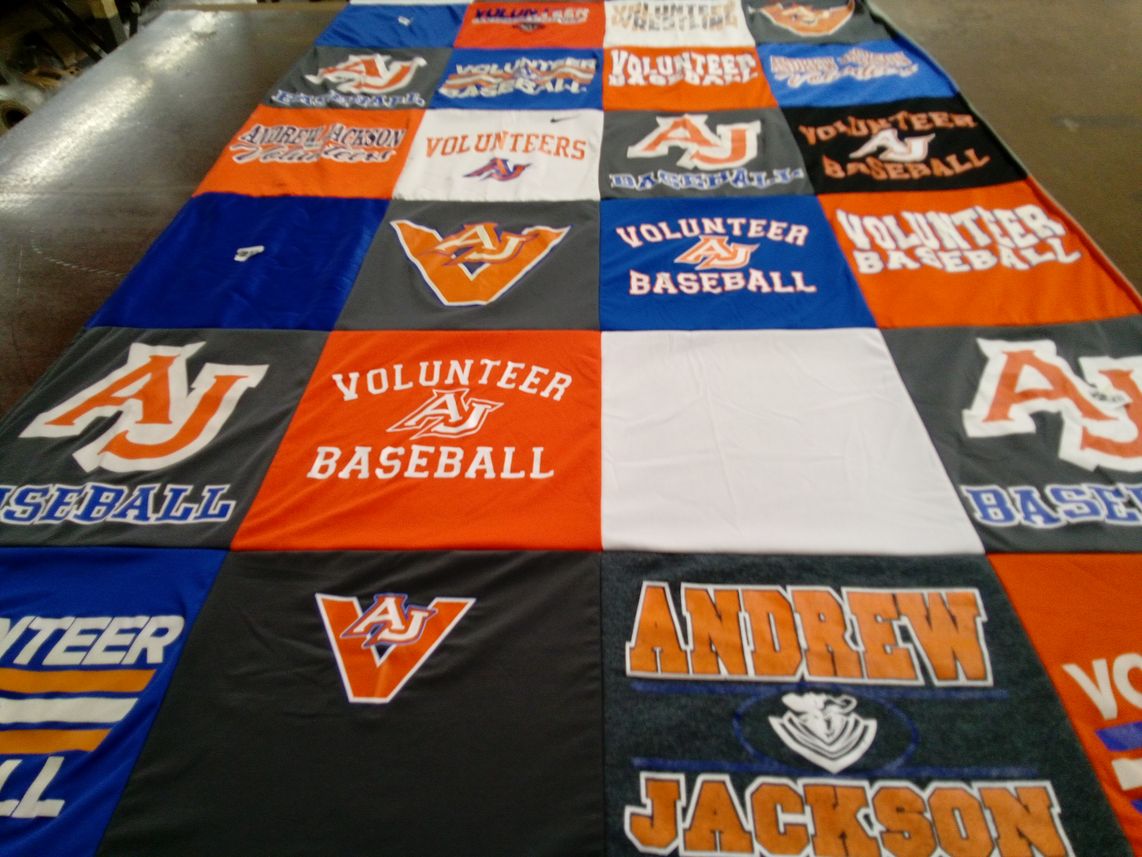 T-shirt quilt from andrew jackson high school by Kelly from SC