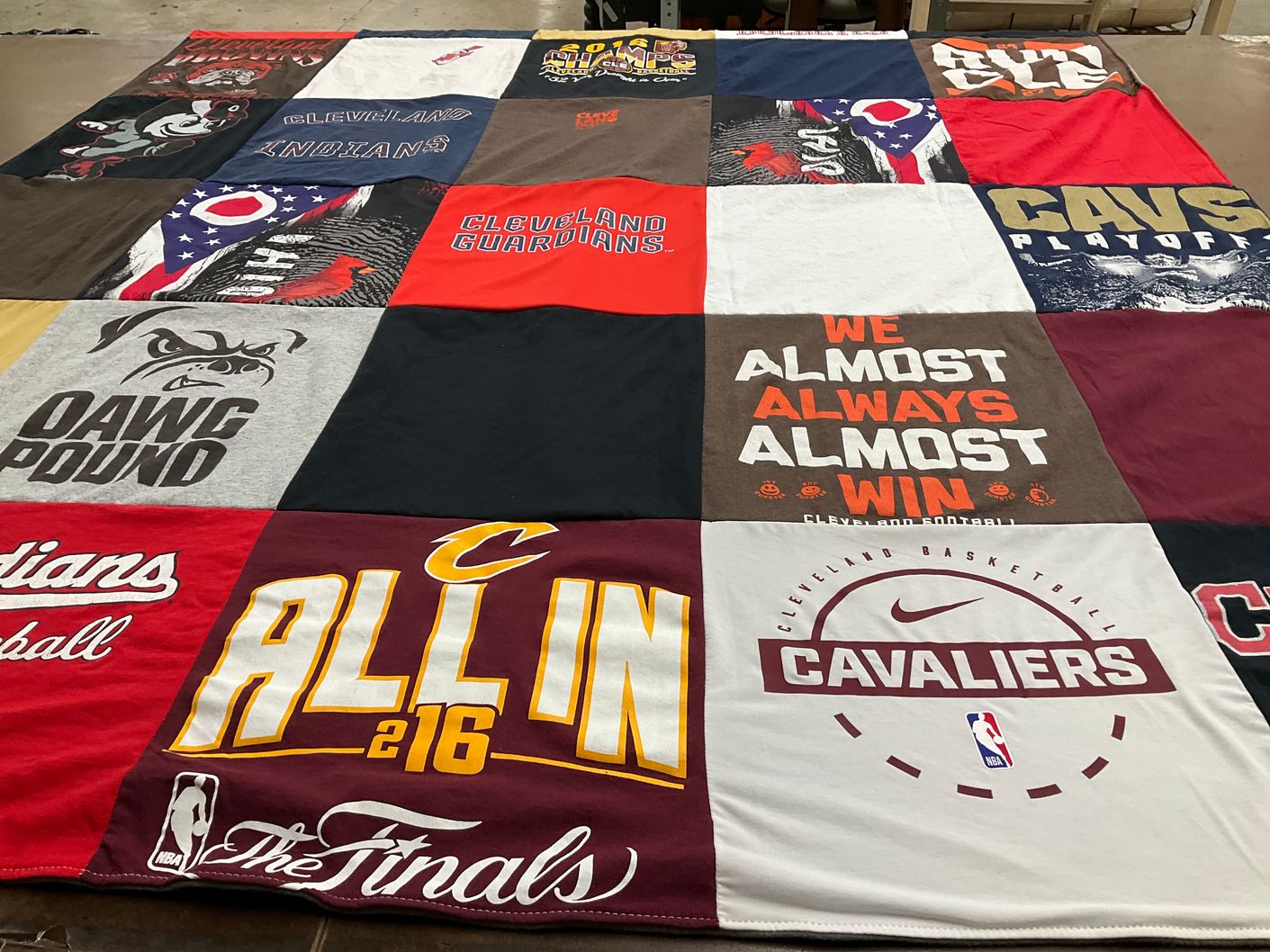 T-shirt quilt featuring cleveland cavaliers, cleveland indians by Ronnie from GA
