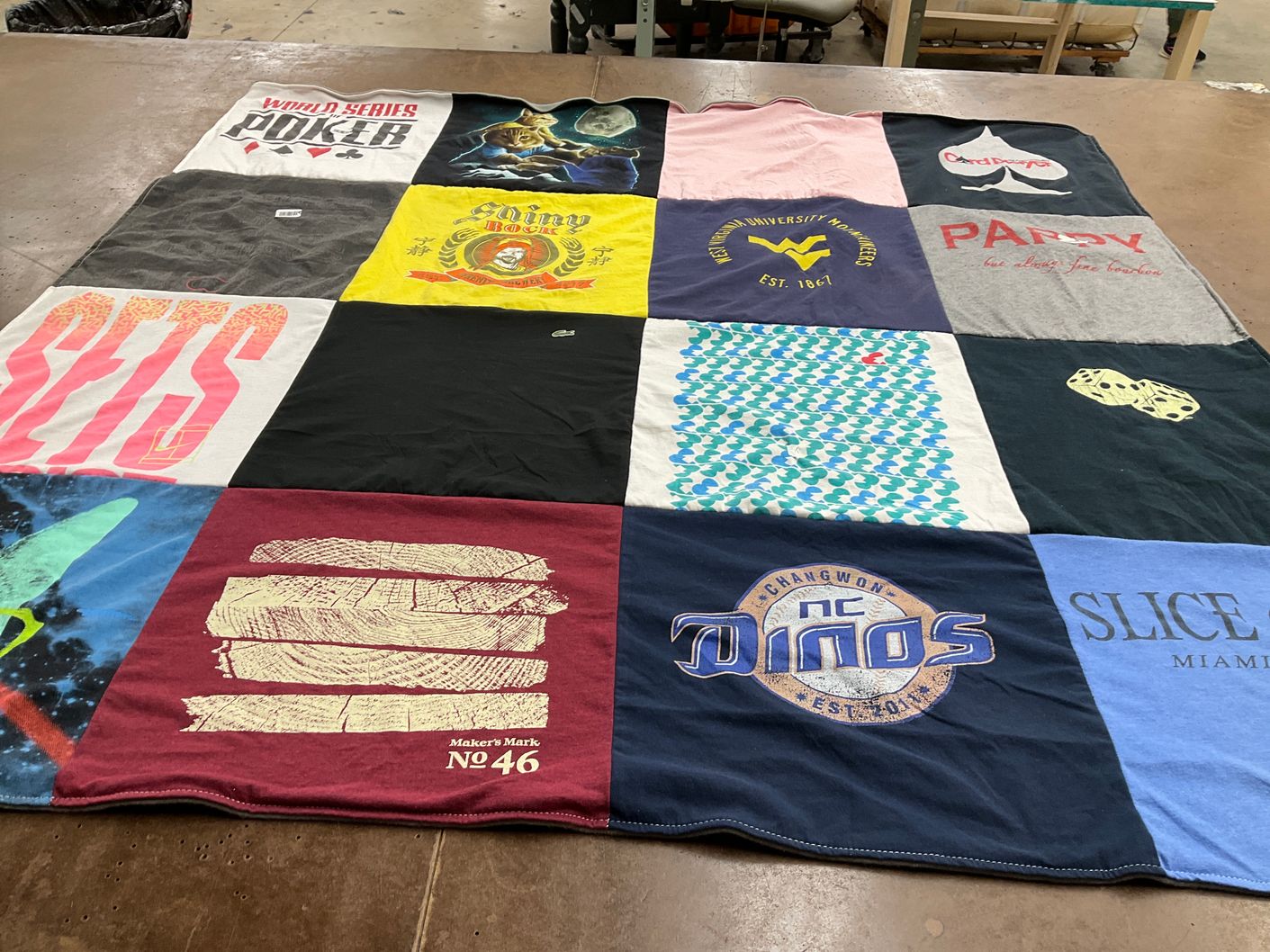 T-shirt quilt featuring dinos by Melissa from WV