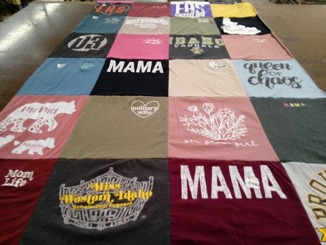 T-shirt quilt from university of idaho by Amy from ID