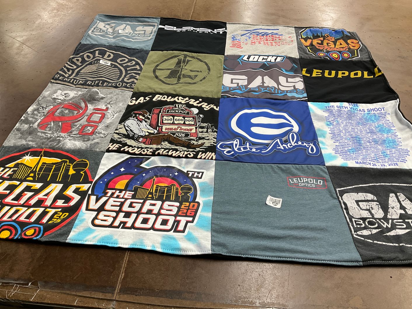 T-shirt quilt with archery, shooting themes by Ticia from MT