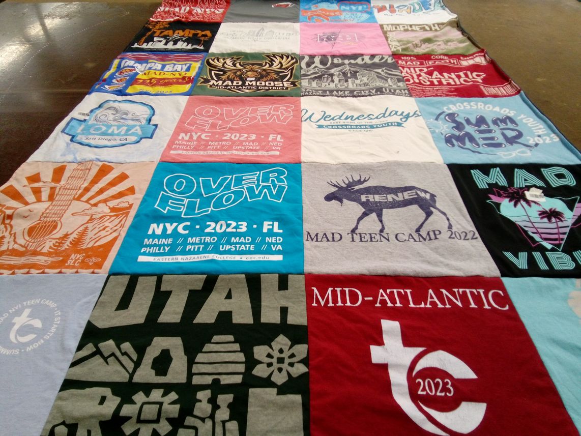 T-shirt quilt from eastern nazarene college by Noah from MD