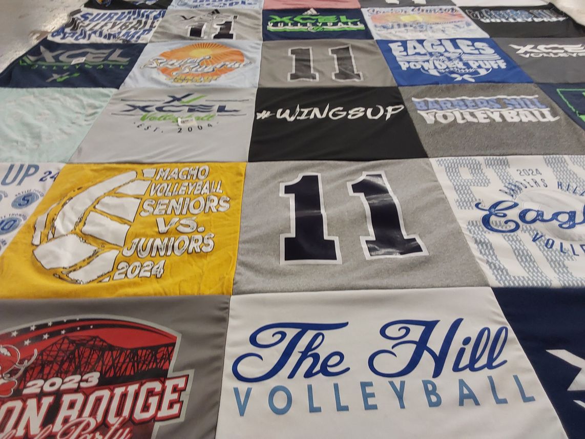 T-shirt quilt featuring eagles volleyball team by Amanda from TX