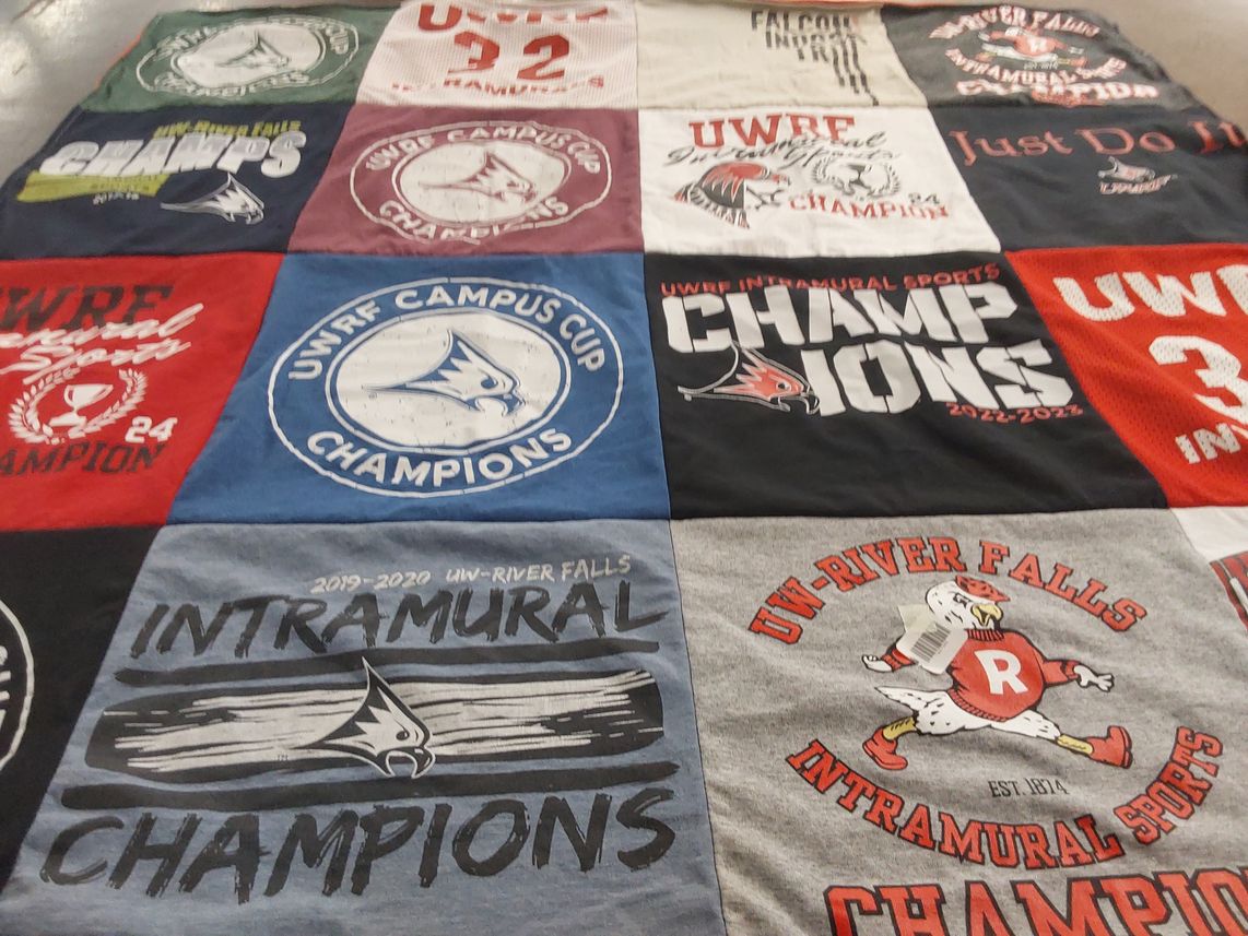 T-shirt quilt from university of wisconsin-river falls by Gavin from MN