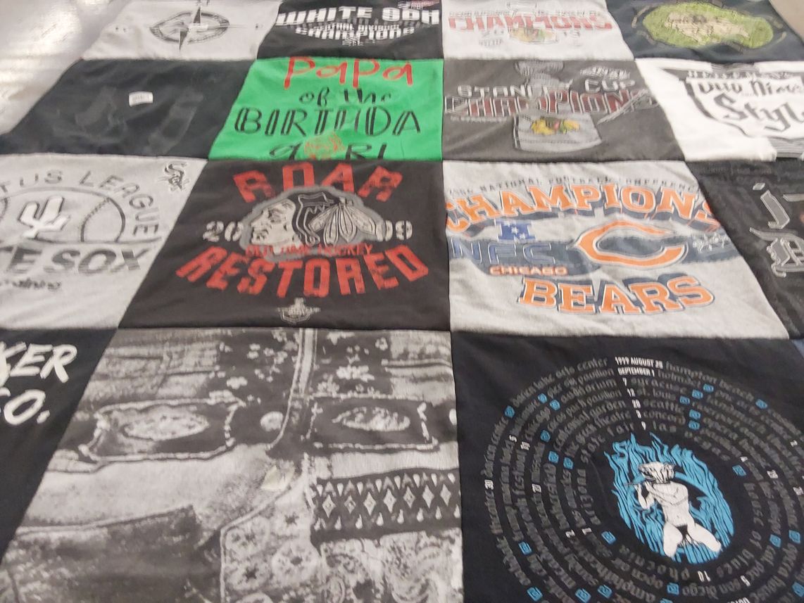 T-shirt quilt featuring chicago bears, chicago white sox by Jean from GA