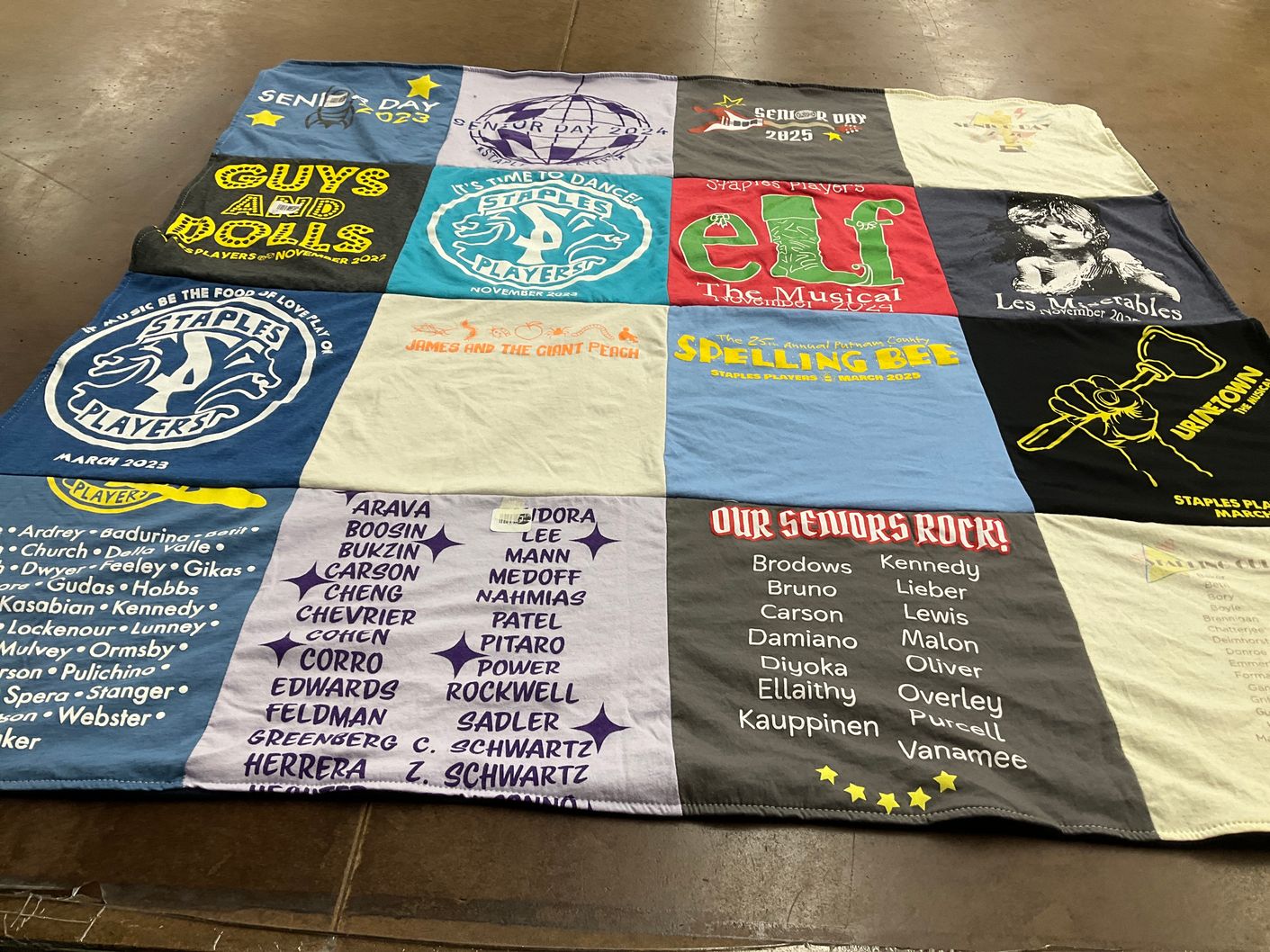 T-shirt quilt from staples high school by KATHERINE from CT