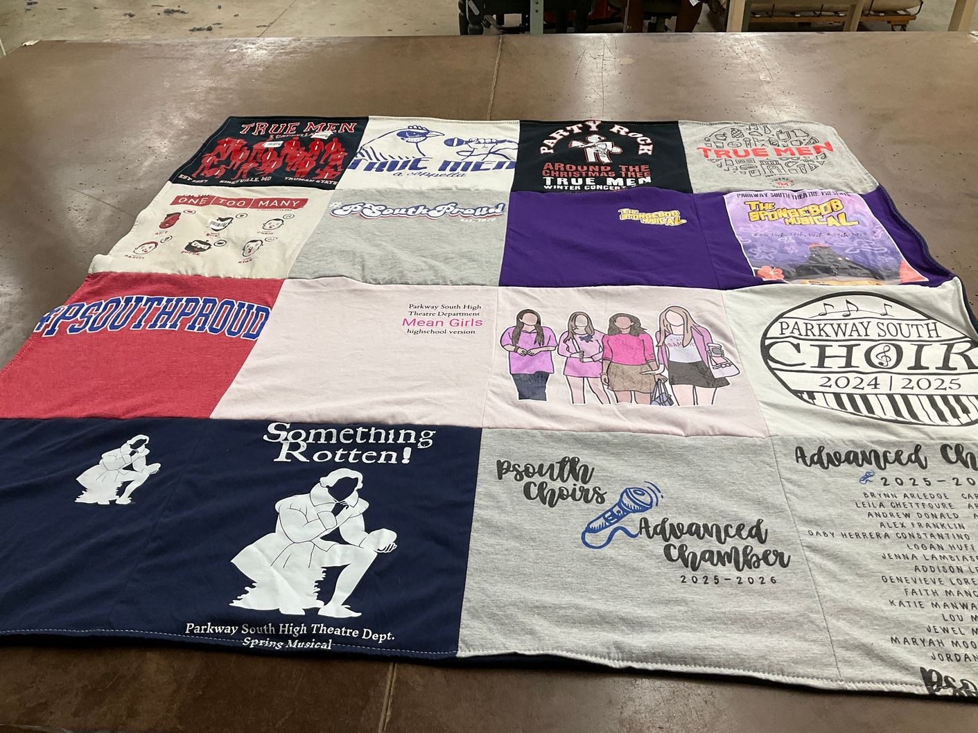 T-shirt quilt from parkway south high school by Caroline from MO