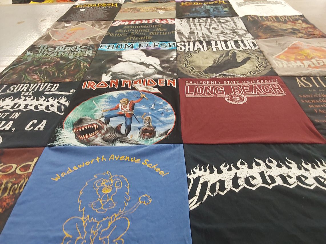 T-shirt quilt from california state university long beach, wadsworth avenue school by Lorraine from CA