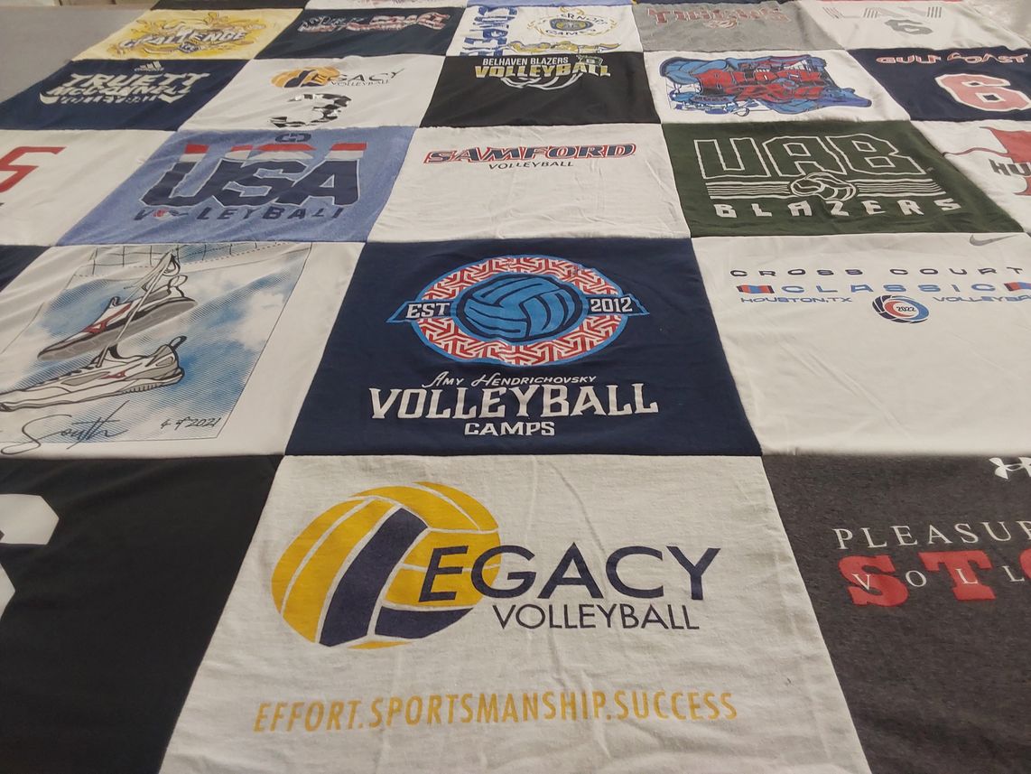 T-shirt quilt featuring usa volleyball by Stacy from AL